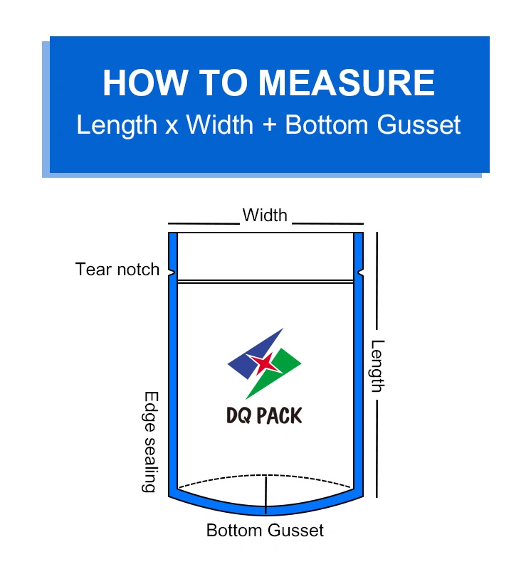 Dq Pack Stand up Customized Printing Nuts Packaging Side Gusset Pouch Three Side Seal Packaging Pouch Plastic Bag