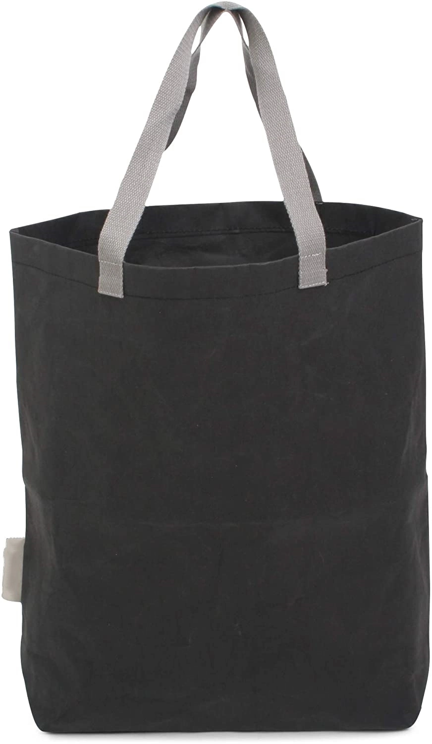 Black Washable Kraft Paper Tote Bag