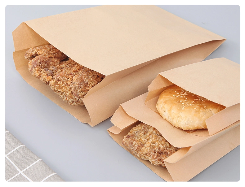 No Plastic Coating Greaseproof Pastry Fries Chips Packaging Paper Bag