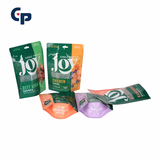 Saco de embalagem de comida para cães de estimação com zíper de papel kraft